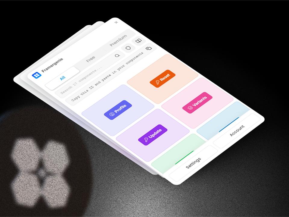 Screenshot of the Framergenie plugin for Framer