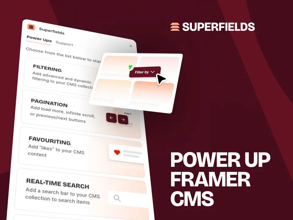 Screenshot of the Superfields plugin for Framer